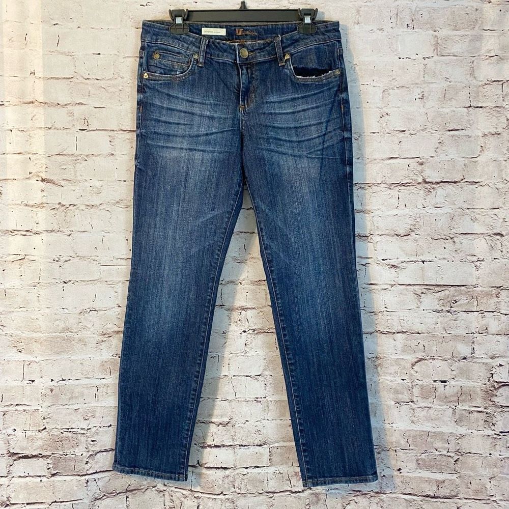 Kut from the Kloth Women's Dark Wash Blue Catherine Boyfriend Jeans Sz 8